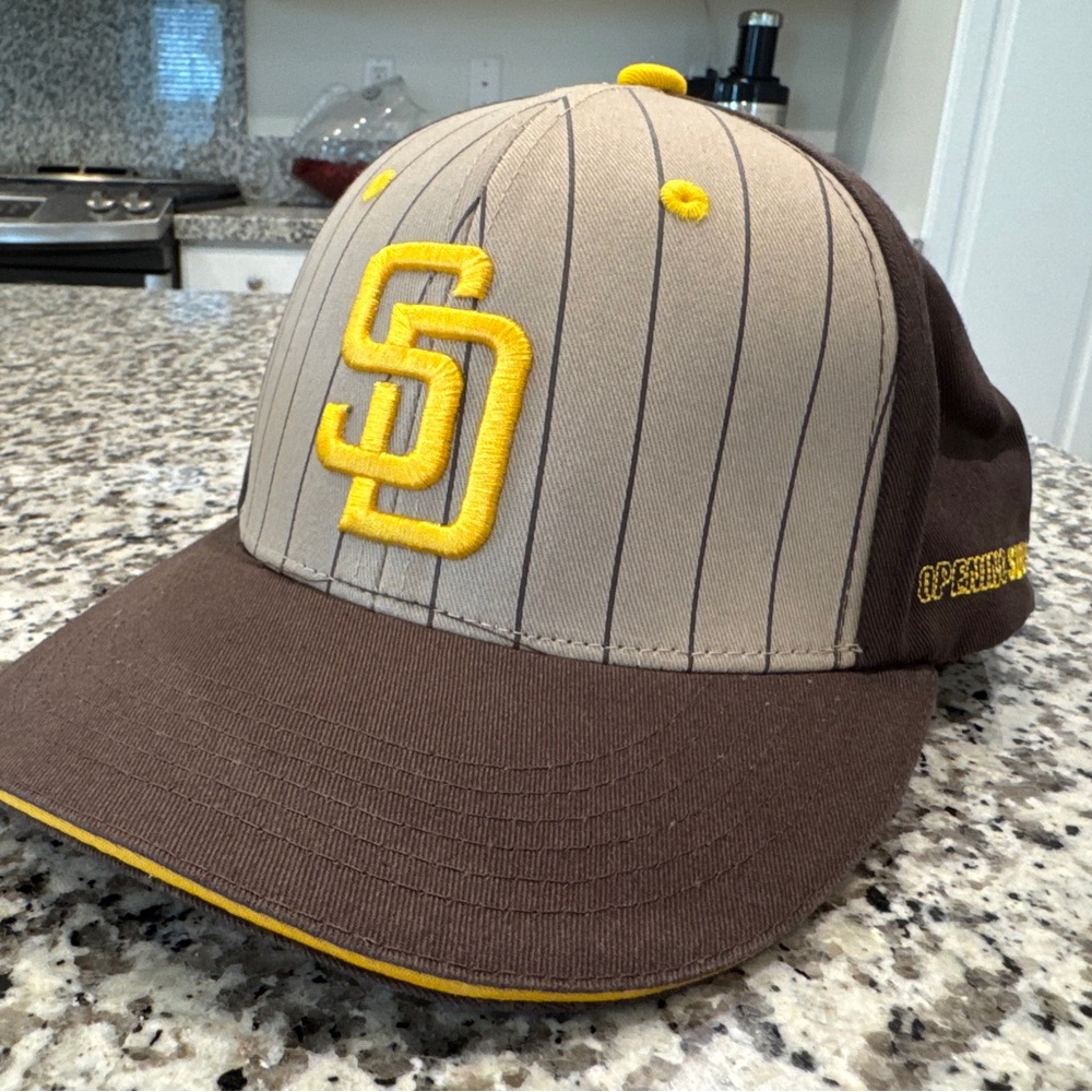 San Diego Padres Pinstripe Logo Cap - Brown & Gray with Yellow Accent